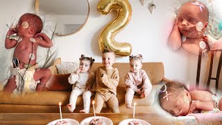 HAPPY 2ND BIRTHDAY TRIPLETS REESE ROYAL amp WREN NICU BABIES ARE NOW TODDLERS [upl. by Nostaw]