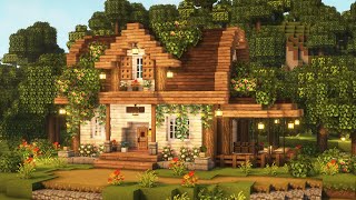 Minecraft 💖 Aesthetic Cottagecore House Tutorial  Cottage  Mizunos 16 Craft Resource Pack [upl. by Ednarb498]