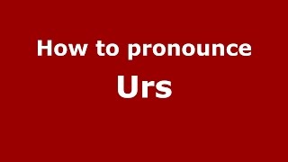 How to pronounce Urs KannadaKarnataka India  PronounceNamescom [upl. by Leia]