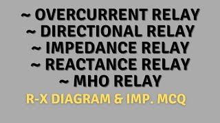 Overcurrent Relay  Directional Relay  Impedance  Reactance  Mho Relay  in Hindi  Notes4EE [upl. by Palma]