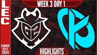 G2 vs KC Highlights  LEC W3D1 Summer 2024  G2 Esports vs Karmine Corp Week 3 Day 1 [upl. by Ingraham]