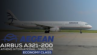 FLIGHT REVIEW  AEGEAN AIRLINES  ATHENS  PARIS  AIRBUS A321200 [upl. by Olzsal]