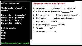 les articles partitifs 2 [upl. by Ranip]