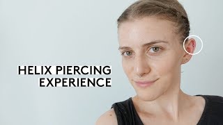 Helix piercing experience  Pain amp Aftercare [upl. by Grew127]