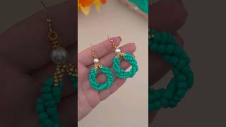 Making Earrings with Wire amp Beads DIY Gold Turquoise Beaded Earrings  Easy Pearl Wire Wrap Jewelry [upl. by Stretch]