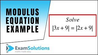 Mod Equations  How to solve 3x92x1  ExamSolutions [upl. by Fallon994]