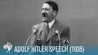 Adolf Hitler Speech at Krupp Factory in Germany 1935  British Pathé [upl. by Ladnar273]