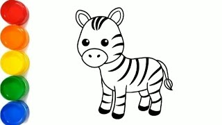 How to draw an easy zebra horse for kids and toddlers [upl. by Stavro]