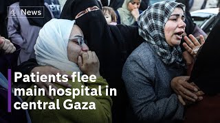 IsraelGaza Patients flee Gaza hospital surrounded by Israeli ‘red zone’ [upl. by Suzann]