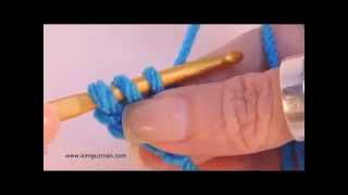 Foundation Half Double Crochet Left Handed [upl. by Aekahs]