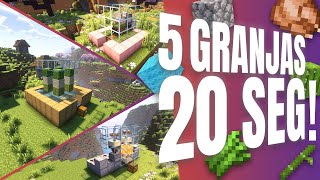 5 GRANJAS EN 20 SEGUNDOS  Tutorial Minecraft [upl. by Kroy]