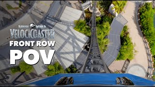 Front Row POV Jurassic World VelociCoaster  Islands of Adventure [upl. by Treblig584]