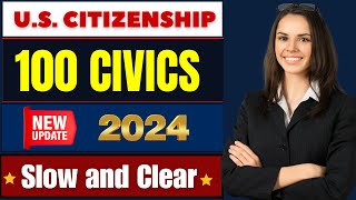 2024 random 100 civics questions and answers  US citizenship interview [upl. by Ardnauqal]