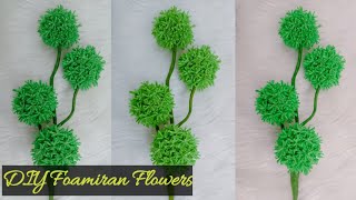 Pompoms Flowers with Foamiran  DIY Foamiran Craft Ideas [upl. by Viguerie]