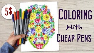 Creating Watercolor Effects with Felt Tip Pens or Markers Cheap Art Supplies Coloring Challenge [upl. by Onurb]