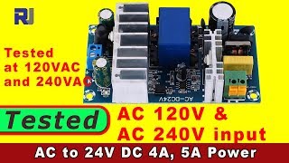 Review of AC 100240V To DC 24V 4A6A Switching Power Supply Module [upl. by Negroj850]