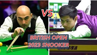 Hossein Vafaei VS He Guoqiang Snooker British Open 2023 [upl. by Firmin]