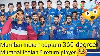 ಮುಂಬೈ ಇಂಡಿಯನ್ಸ್ 6 retun player 🤒 mumbai Indian 6 return players who is next Mumbai Indian captain🤔 [upl. by Leonora229]