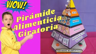 Cómo hacer una Maqueta de la Pirámide Alimenticia 3D Giratoria de manera sencilla [upl. by Aieki]