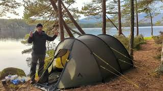 351 NORTENT Ly2 Tunnel Tent  A 2 Person Tent For 4   First Impressions After Two Night Camp [upl. by Enidlarej]