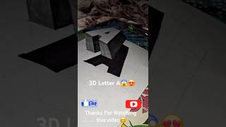 3D Letter A 😍Comment Me Next Letter ✉️shortsfeed art 3d youtubeshorts DrawWithPragati [upl. by Essilevi]