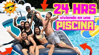 24 HORAS VIVIENDO EN UNA PISCINA😱 Valentina se salió de la piscina  jonfer y valentína [upl. by Oinotnanauj105]