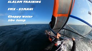 Windsurf slalom training choppy sunny day FMX S2Maui [upl. by Steffi]