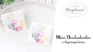 Mini Dankeskarten in Regenbogenfarben  Geschenkanhänger  Watercolor Shapes  Basteln  Stampin Up [upl. by Nylyram]