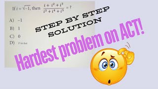 One of the hardest problem on ACT  Complex  imaginary numbers math algebra [upl. by Anabelle]