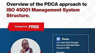 Overview of the PDCA approach to ISO 45001 Management System Structure [upl. by Llenyaj]