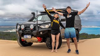 Crossing a HUGE DUNE SYSTEM to find the perfect campsite  Stream Beach WA [upl. by Eeuqram]