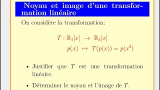 Algèbre linéaire noyauimage applicationlineaire [upl. by Ailemap]