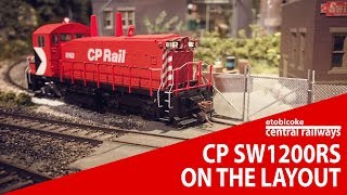 Rapido GMD CP Rail SW1200RS  On The Layout [upl. by Lanrev]