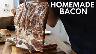 Real Easy Homemade Bacon  How To Cure Bacon At Home with and without sodium nitrate [upl. by Earased]