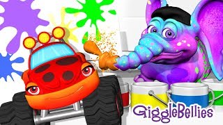 Learn Colors  Nursery Rhymes  Monster Trucks  GiggleBellies [upl. by Giess]