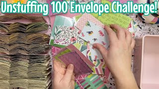 UNSTUFFING THE 100 ENVELOPE CHALLENGE  A Huge Sense Of Accomplishment [upl. by Araf]