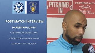 POST MATCH INTERVIEW Reaction from Darren Mullings after progression to the next round of FA Trophy [upl. by Behn]