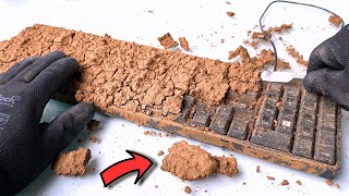 Amazing I cleaned a muddy keyboard  A truly satisfying and mesmerizing ASMR moment [upl. by Giamo]