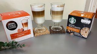 Starbucks Caramel Macchiato VS Latte Macchiato Caramel  Dolce Gusto [upl. by Anial]