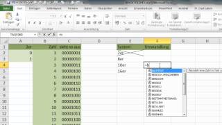 Excel  Zahlensysteme  Umwandlung in binär oktal dezimal und hexadezimal [upl. by Ieso]