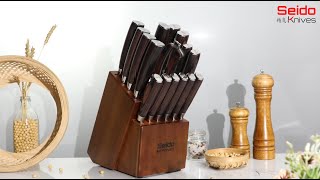 17Piece Master Chef Knife Block Set  Seido Knives [upl. by Farand918]