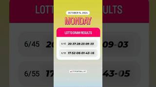 645 655 Live Draw Lotto Result  October 14 2024 Monday 9 PM lottoresulttoday [upl. by Ahsinrad]