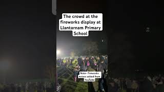 The crowd at the fireworks display at Llantarnam Primary School the event was sponsored by Burton’s [upl. by Soisanahta]