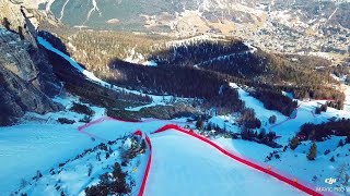 Il drone sulla Vertigine la pista di discesa libera maschile di Cortina 2021 [upl. by Acinom863]