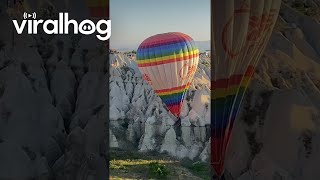 Hot Air Balloon Crashes in Cappadocia Turkey  ViralHog [upl. by Lindsay]