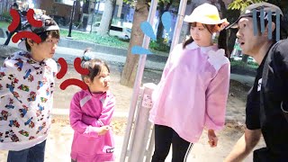 【寸劇】公園で悪い子しちゃだめ！マナーを守れない子供と親父にお説教 れおくんあおいちゃん [upl. by Guadalupe]