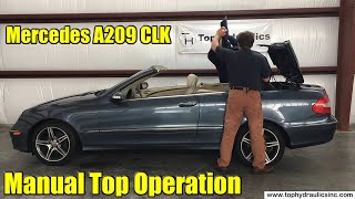 Mercedes A209 CLK  How To Manually Operate The Top [upl. by Bevash]