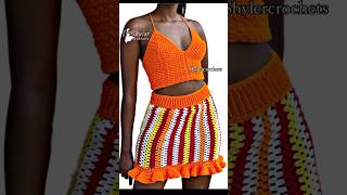 Granny stitch crochet ruffle mini skirt tutorial and pattern now out crochetskirt shylercrochets [upl. by Ybeloc]