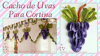 🍇Cacho de uvas em Crochê para cortina  Por Vanessa Marcondes [upl. by Epilif759]