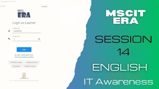 MSCIT ERA Session 14  mscit IT Awareness Era session 14 in English [upl. by Natividad]